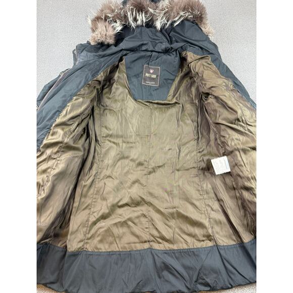 Post Card Women's Medium Black Hooded Fur Trim Puffer Coat - Picture 14 of 16